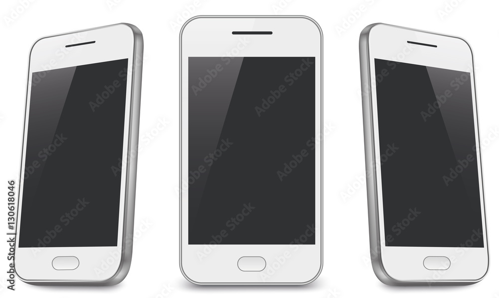 Aufkleber realistic smartphone isolate background - stock vector.