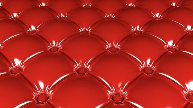 3D animated horizontal looping pan along the red quilted latex pattern