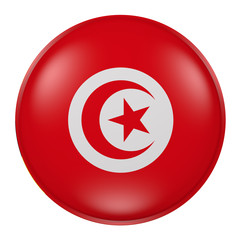 Tunisia button on white background