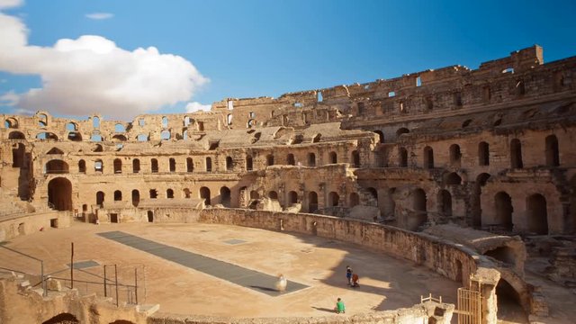 Time lapse video Amphitheater in El-Jem Tunisia Africa