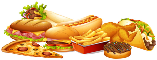 Different types of fastfood