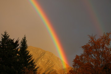 RAINBOW DOUBLE QUEENSTOWN, SOUTH ISLAND, NEW ZEALAND, OCEANIA