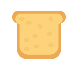 Slice of of bread icon. Flat design, isolated on white background. Vector illustration, clip art