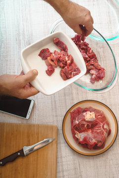 Cooking meat with recipe from internet