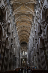 Nave and ceiling of the cathedral Notre-Dame de l'Assomption de Rouen, France