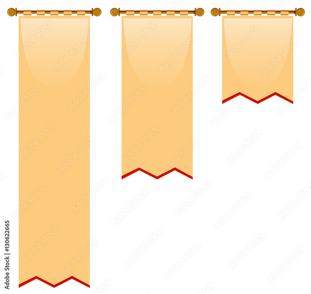 Wall mural three sizes of flag with medieval style