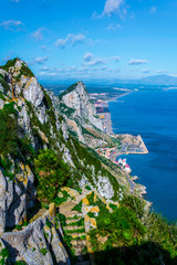Aerial view of the upper rock on gibraltar.