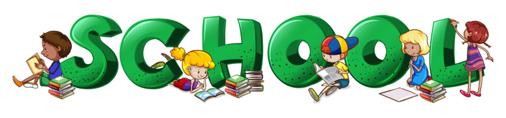 Font design for word school © blueringmedia