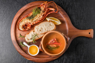 高級ロブスターのビスク　フランス料理　 High-quality lobster Bisque