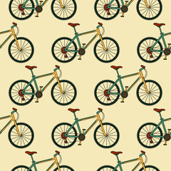 Vector seamless pattern with racing bikes.