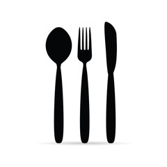cutlery in black color design art illustration