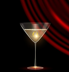 ring in the glass of champagne