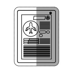 Tablet device icon. Ecommerce airport travel trip and tourism theme. Isolated design. Vector illustration