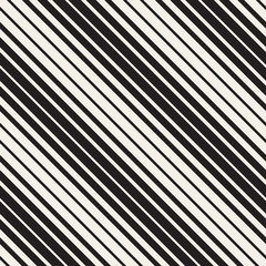 Vector Seamless Black and White Parallel Diagonal Stripes Pattern