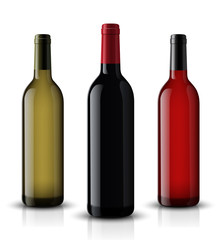 Mockup wine bottle. vector design.