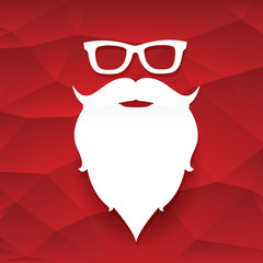 vector Christmas hipster santa claus greeting card