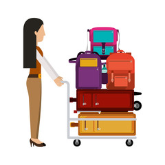Passenger and baggage icon. Airport travel trip and tourism theme. Isolated design. Vector illustration