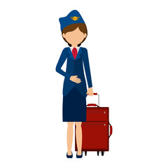 Stewardess icon. Airport travel trip and tourism theme. Isolated design. Vector illustration