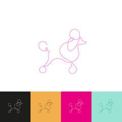 One line dog poodle design silhouette. Hand drawn minimalism style vector illustration