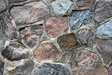 Large stone wall detail with mortar