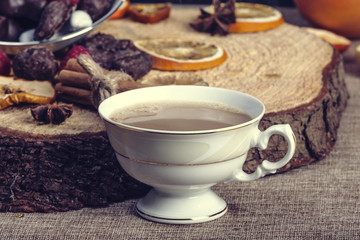 Cup of Christmas cappuccino