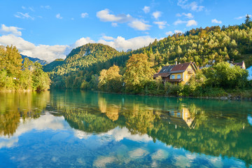 Fototapeta premium view of Fussen, bavarian town, Germany