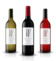 Mockup wine bottle. vector design.