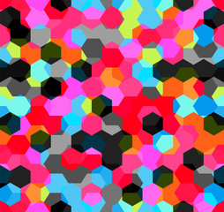 Modern Seamless pattern of polygons multicolor abstract geometric background. Vector illustration.