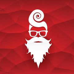 vector Christmas hipster santa claus greeting card