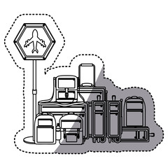 Baggage icon. Airport travel trip and tourism theme. Isolated design. Vector illustration