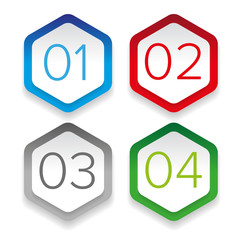 Step one, two, three and four icons - Loading process signs