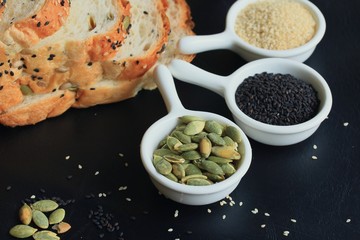 Whole wheat bread and sesame