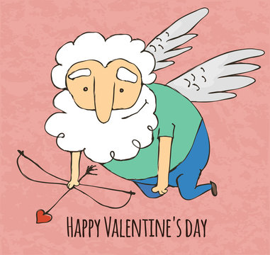 Cupid funny cartoon character Valentine's day