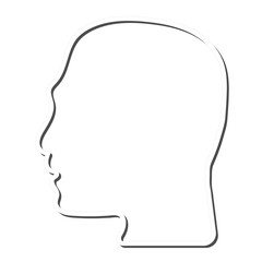 Simple line of male head silhouetted icon vector isolate on white background
