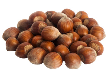 Obraz premium hazelnuts placed over a white background