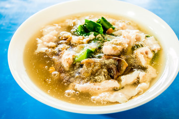 Fried noodle with pork or Radna, Thai food