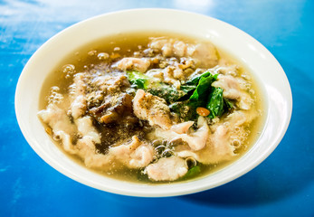 Fried noodle with pork or Radna, Thai food