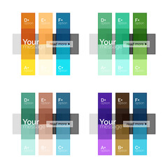 Square and stripes geometric infographic templates