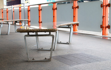 chair for passenger waiting for train at train station
