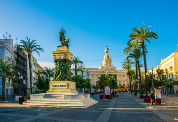 View of the town hall of cadiz situated on the square of saint john of god © dudlajzov