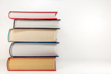 Stack of old books isolated