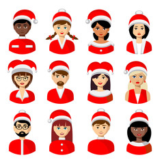 Christmas vector people avatars