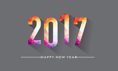 Happy New Year 2017 design background. Calendar template vector elements