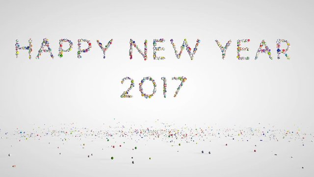 Happy New Year 2017, holiday element against white