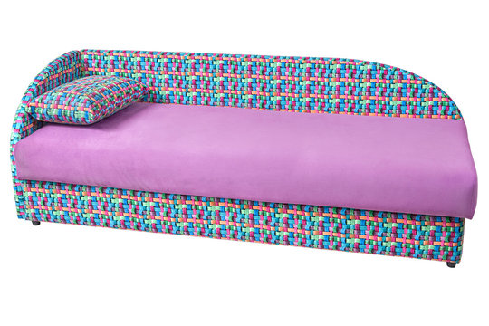 Convertible pink  microfiber divan-bed With Storage Space