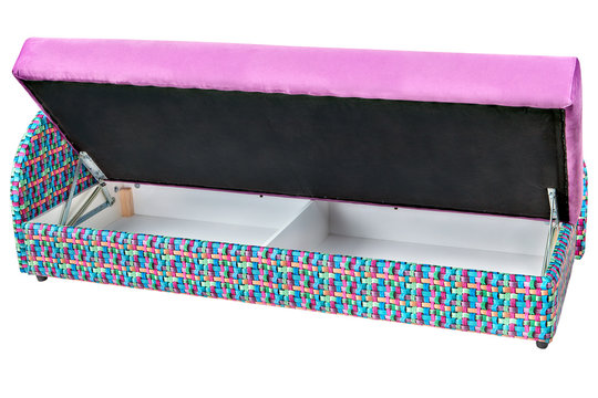 Convertible magenta microfiber daybed With Storage Space.
