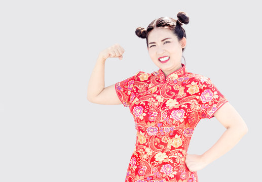 asian chinese strong body on background