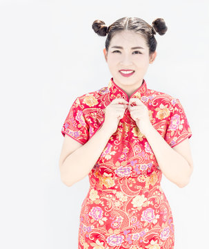 asian chinese wearing cheongsam suite