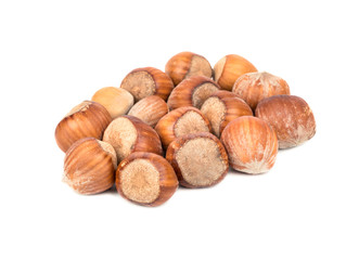 Heap hazelnuts in shell