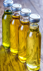 Bottles with different kinds of vegetable oil